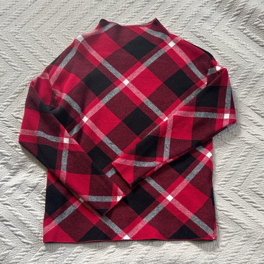 Rachel Zoe Red and Black Checkered Knit